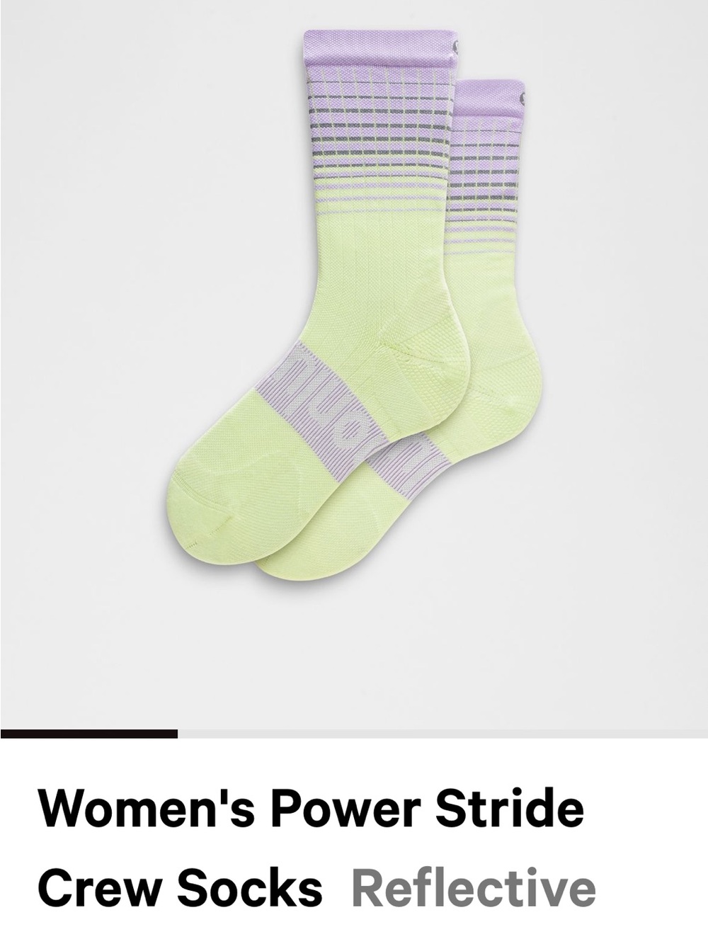 lululemon athletica Power Stride Crew Socks - Lavender with Grid Size L